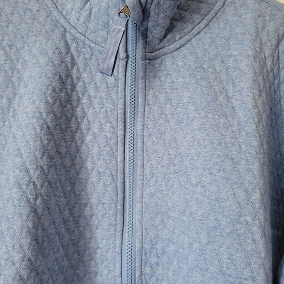 Eddie Bauer Blue Sweater Women's Quilted 1/2 Zip Heathered Pullover NWT - Picture 3 of 8